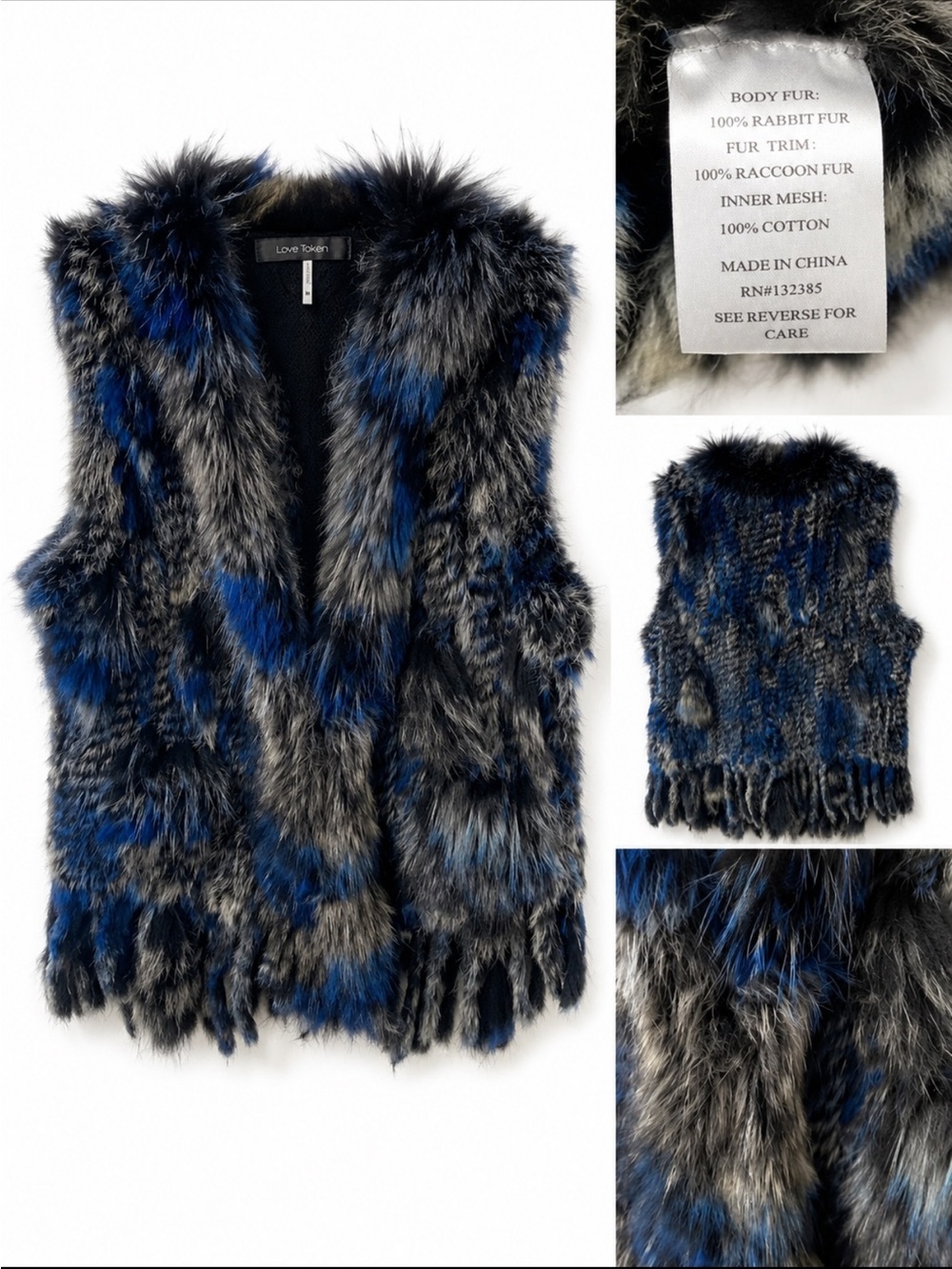Love Token Genuine Rabbit Fur Vest – Size M